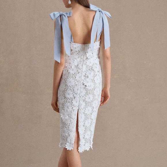 Watters Ambrosia Bow-Strap Lace Midi Dress - Picture 3 of 4